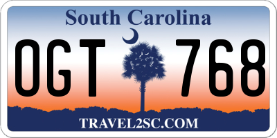 SC license plate OGT768
