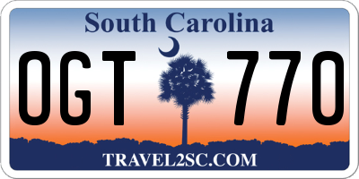 SC license plate OGT770