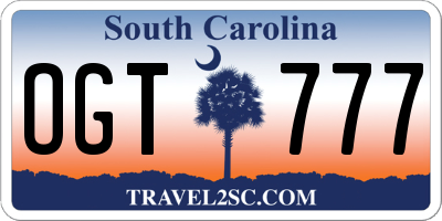 SC license plate OGT777