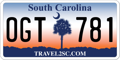 SC license plate OGT781