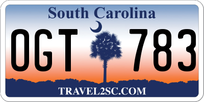 SC license plate OGT783