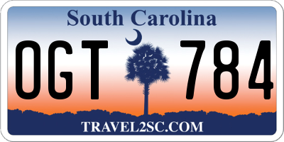 SC license plate OGT784