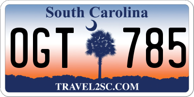 SC license plate OGT785