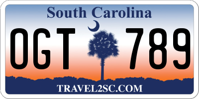 SC license plate OGT789