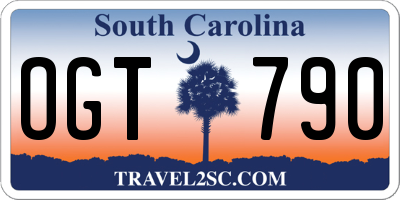 SC license plate OGT790