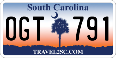 SC license plate OGT791