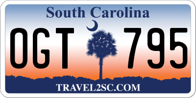 SC license plate OGT795
