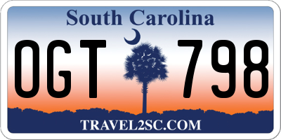 SC license plate OGT798