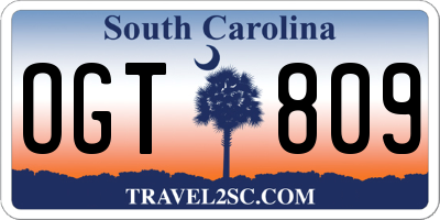 SC license plate OGT809