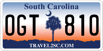 SC license plate OGT810