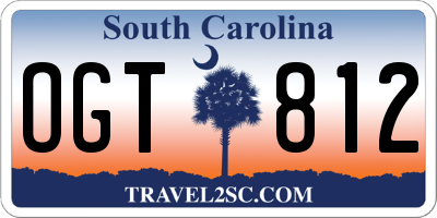 SC license plate OGT812