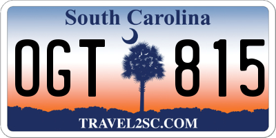 SC license plate OGT815