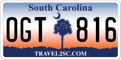 SC license plate OGT816