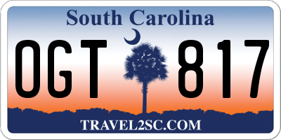 SC license plate OGT817
