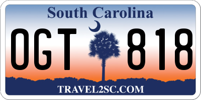 SC license plate OGT818