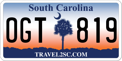 SC license plate OGT819