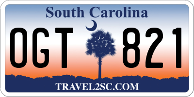 SC license plate OGT821