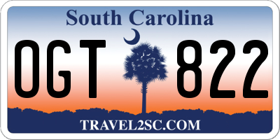 SC license plate OGT822
