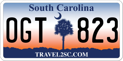 SC license plate OGT823