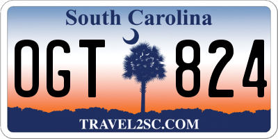 SC license plate OGT824
