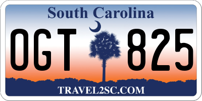 SC license plate OGT825