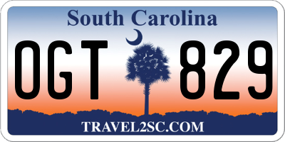 SC license plate OGT829