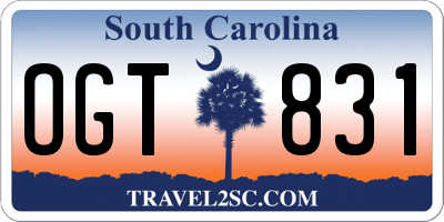 SC license plate OGT831