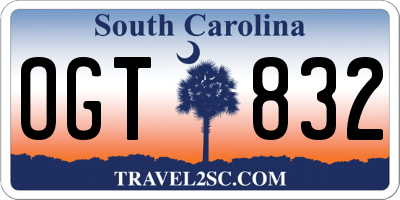SC license plate OGT832