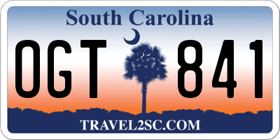 SC license plate OGT841