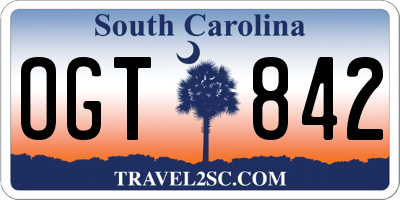 SC license plate OGT842