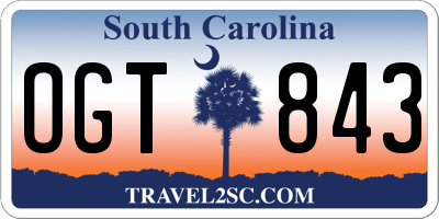 SC license plate OGT843