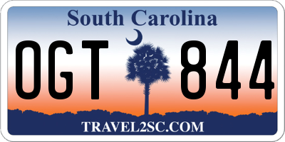 SC license plate OGT844