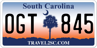 SC license plate OGT845