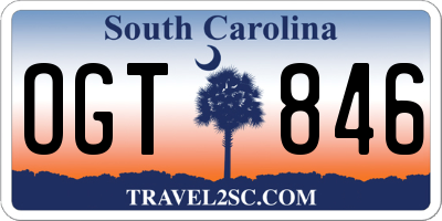 SC license plate OGT846