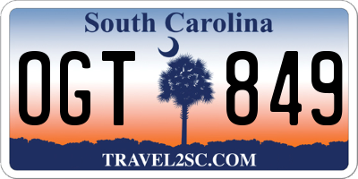 SC license plate OGT849