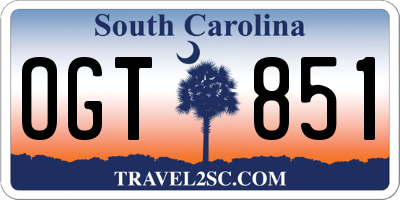 SC license plate OGT851