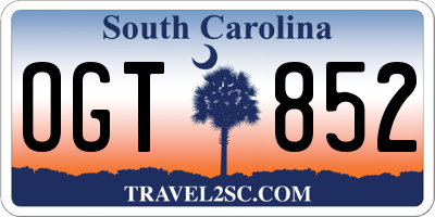 SC license plate OGT852