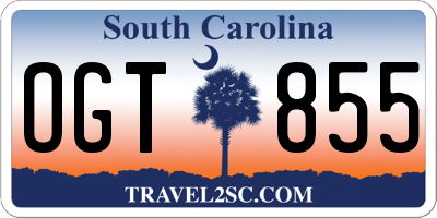 SC license plate OGT855