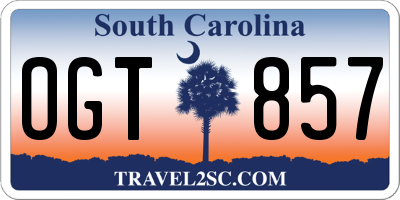 SC license plate OGT857