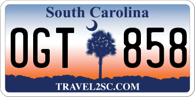 SC license plate OGT858