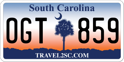 SC license plate OGT859