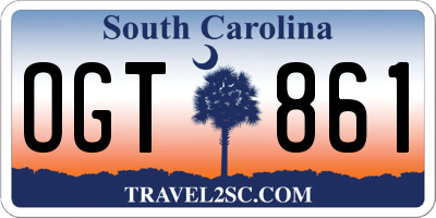 SC license plate OGT861