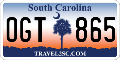 SC license plate OGT865