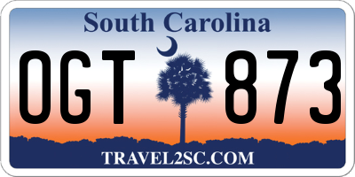 SC license plate OGT873