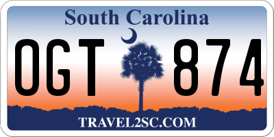 SC license plate OGT874