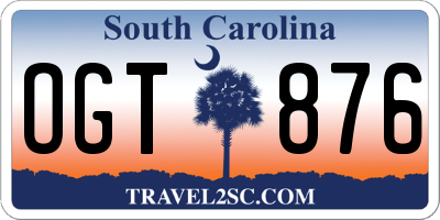 SC license plate OGT876