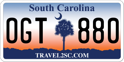 SC license plate OGT880