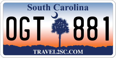 SC license plate OGT881