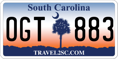 SC license plate OGT883