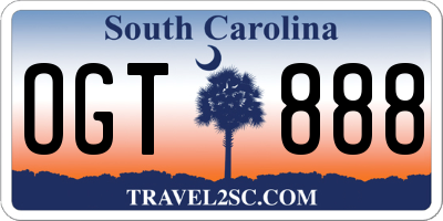 SC license plate OGT888